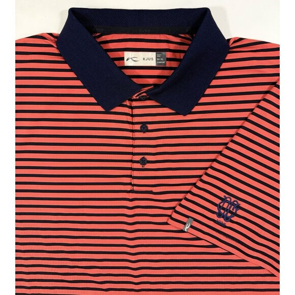 Kjus Mens Size 54 XL Shirt Luis Stripe Polo Comfort Fit Golf Dallas Country Club - Picture 1 of 14